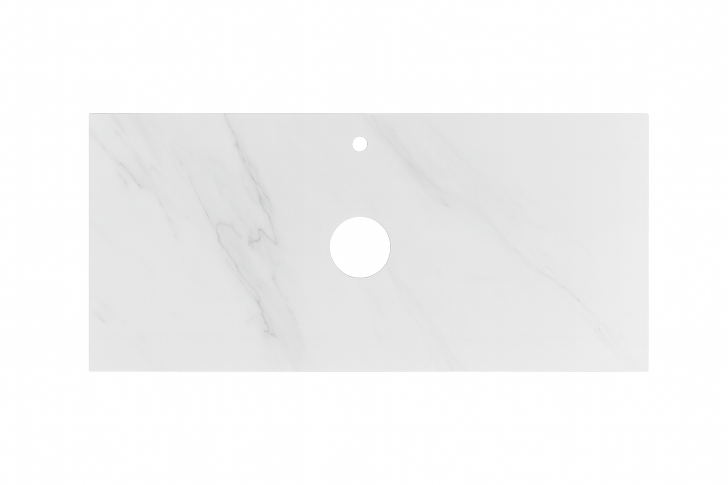 1500mmx460mm Silica-Free Quartz Stone Top - Pure White - No Holes