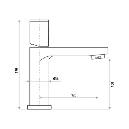 The GABE Standard Basin Mixer - Matte Black with Chrome handle