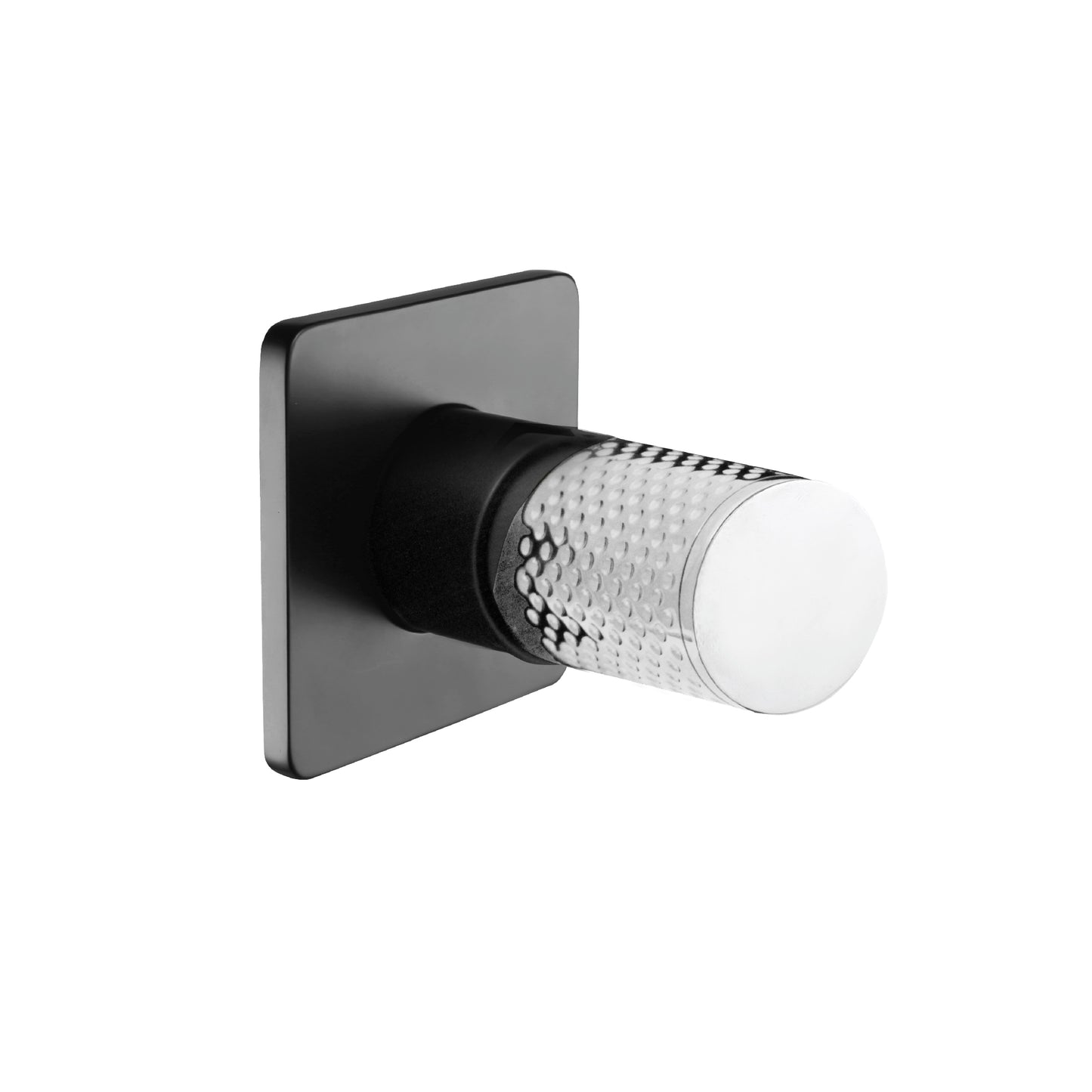 The GABE LEVA Wall Mixer - Matte Black with Chrome handle
