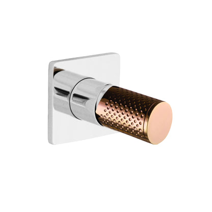 The GABE Wall Mixer - Chrome with Rose Gold Handle