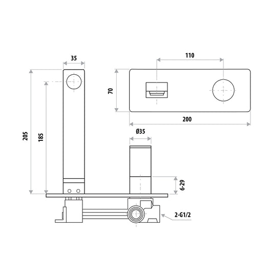 The GABE Wall Outlet Mixer - Chrome