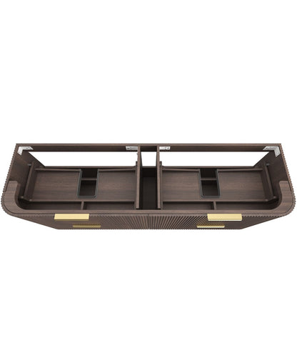 Havana Fluted 1800mm Sable Walnut Wall Hung Curve Vanity