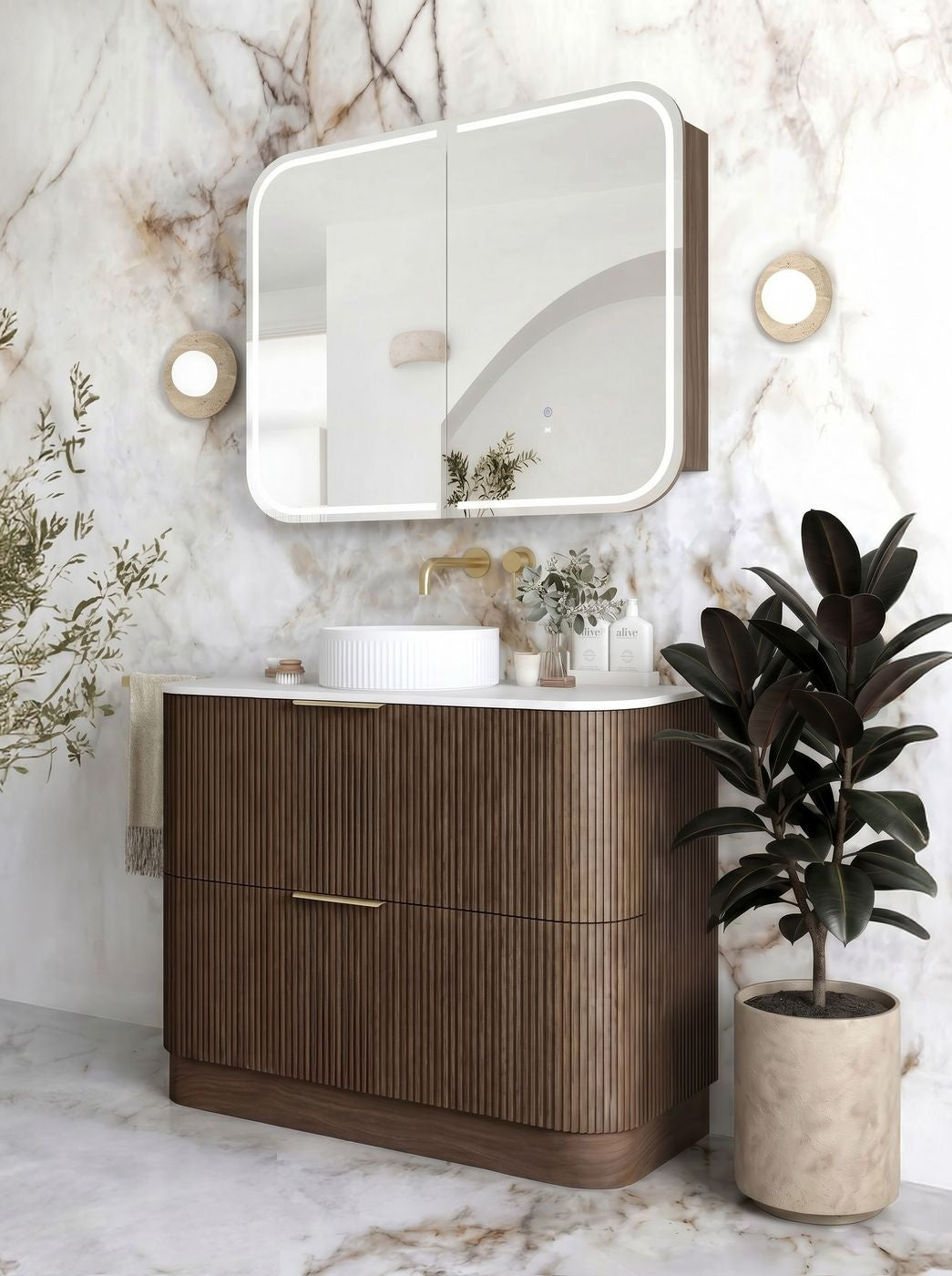 Havana 900mm Sable Walnut Free Standing Cabinet