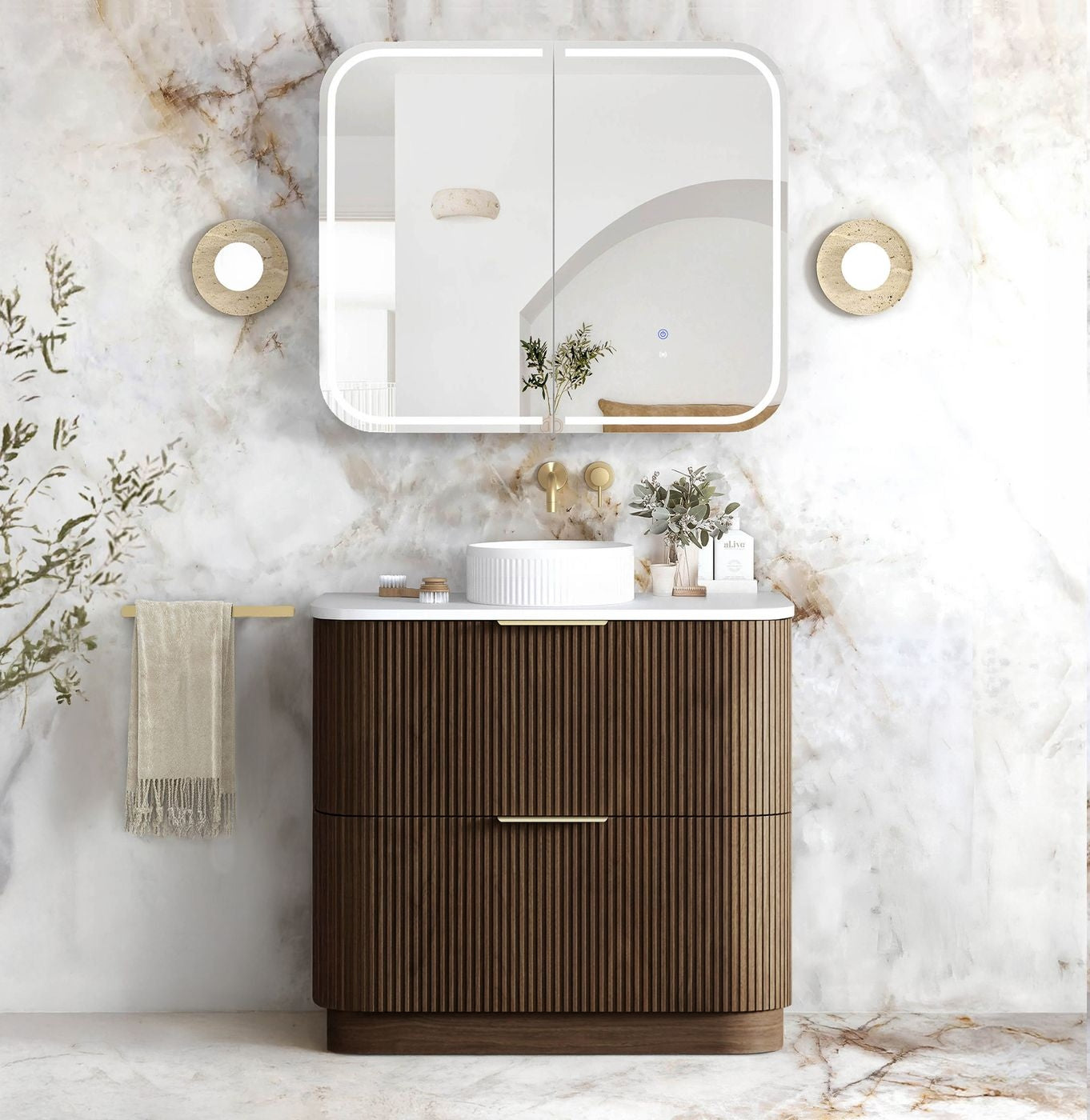 Havana 900mm Sable Walnut Free Standing Cabinet