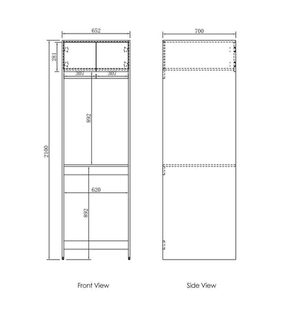 Hampshire Laundry 2100 White Tall Washing Machine Cabinet