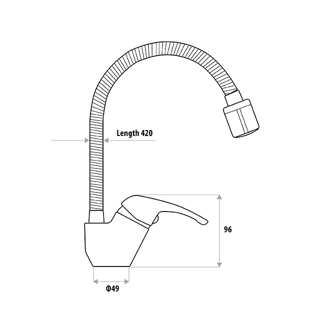 Helena Cobra-Flex Sink Mixer with Vegetable Spray - Chrome