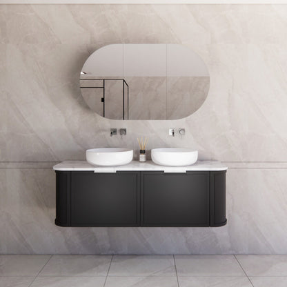 1500mm *Matt Black plywood              * Big curved edge shaker style                       *1 tier  2 big drawers   2 side drawers                   * Wall Hung