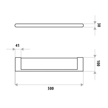 Huntingwood Shelf 500mm - ORB Black