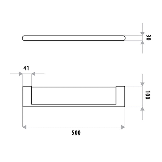 Huntingwood Shelf 500mm - ORB Black