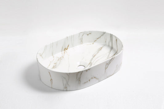 Above Counter Ceramic Basin Matte Carrara 500*350*120