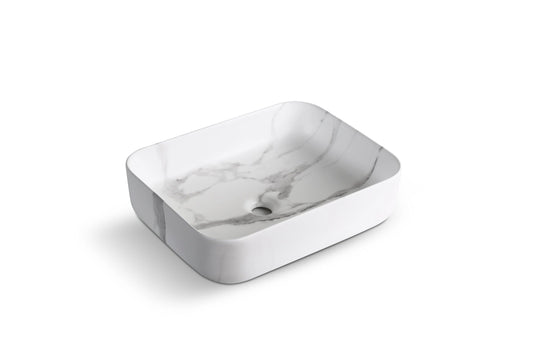 Above Counter Ceramic Basin Matte Carrara 500*400*135
