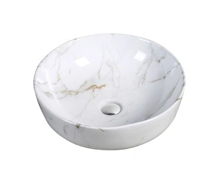 Above Counter Ceramic Basin Gloss Carrara 415*415*130