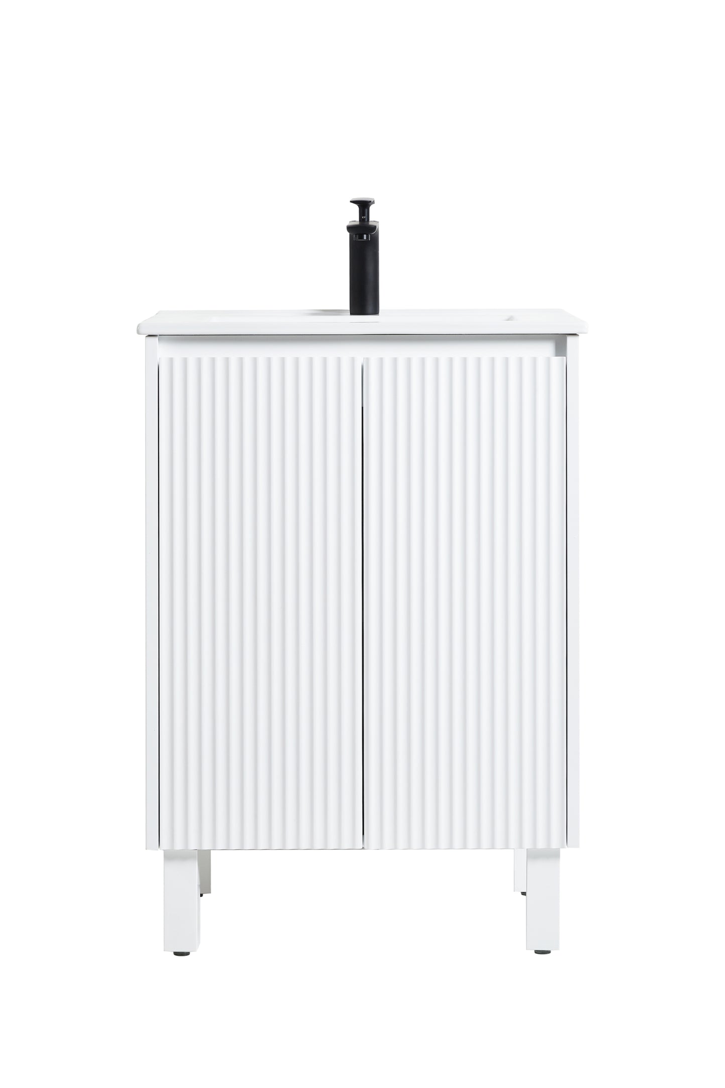 600mm Brighton Floor Vanity PVC Cabinet Only - Matte White