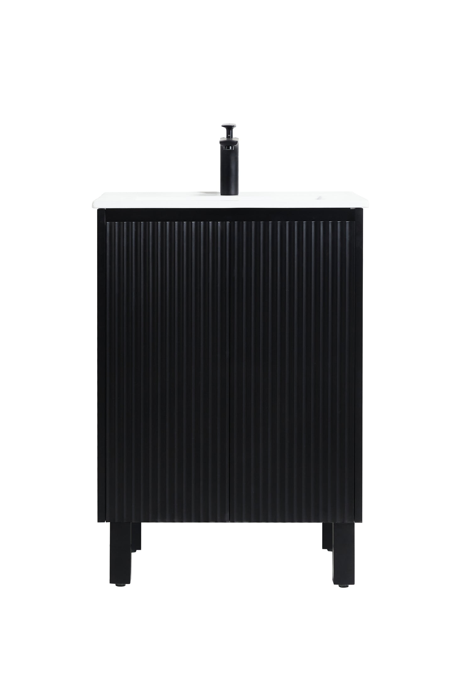 600mm Brighton Floor Vanity PVC Cabinet Only - Matte Black