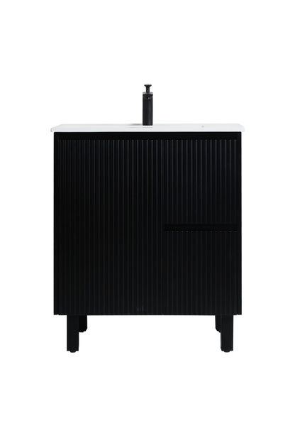 750mm Brighton Floor Vanity PVC Right Side Drawers - Cabinet Only - Matte Black