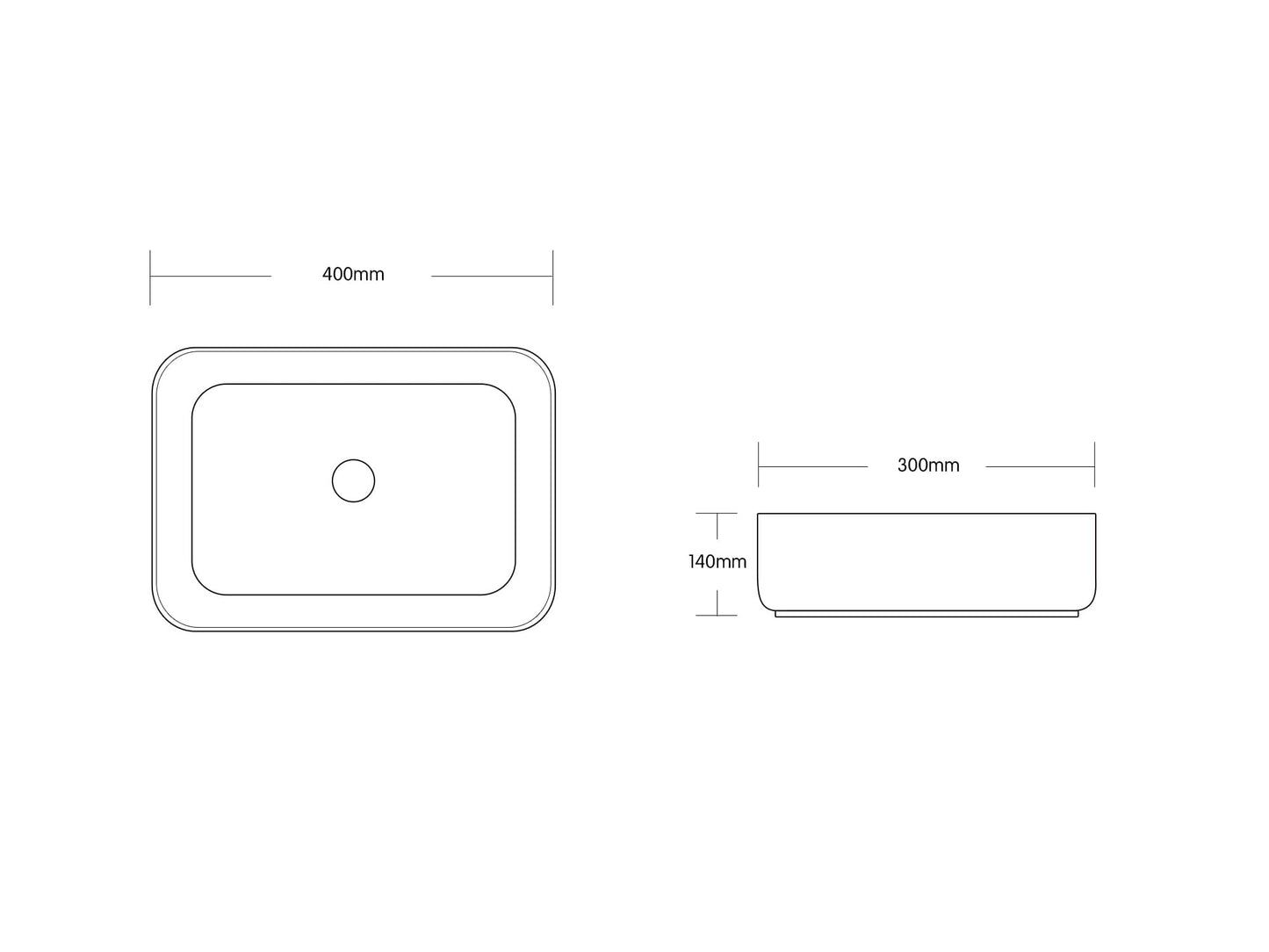 Gloss White 
Above Counter Basin 400*300*140