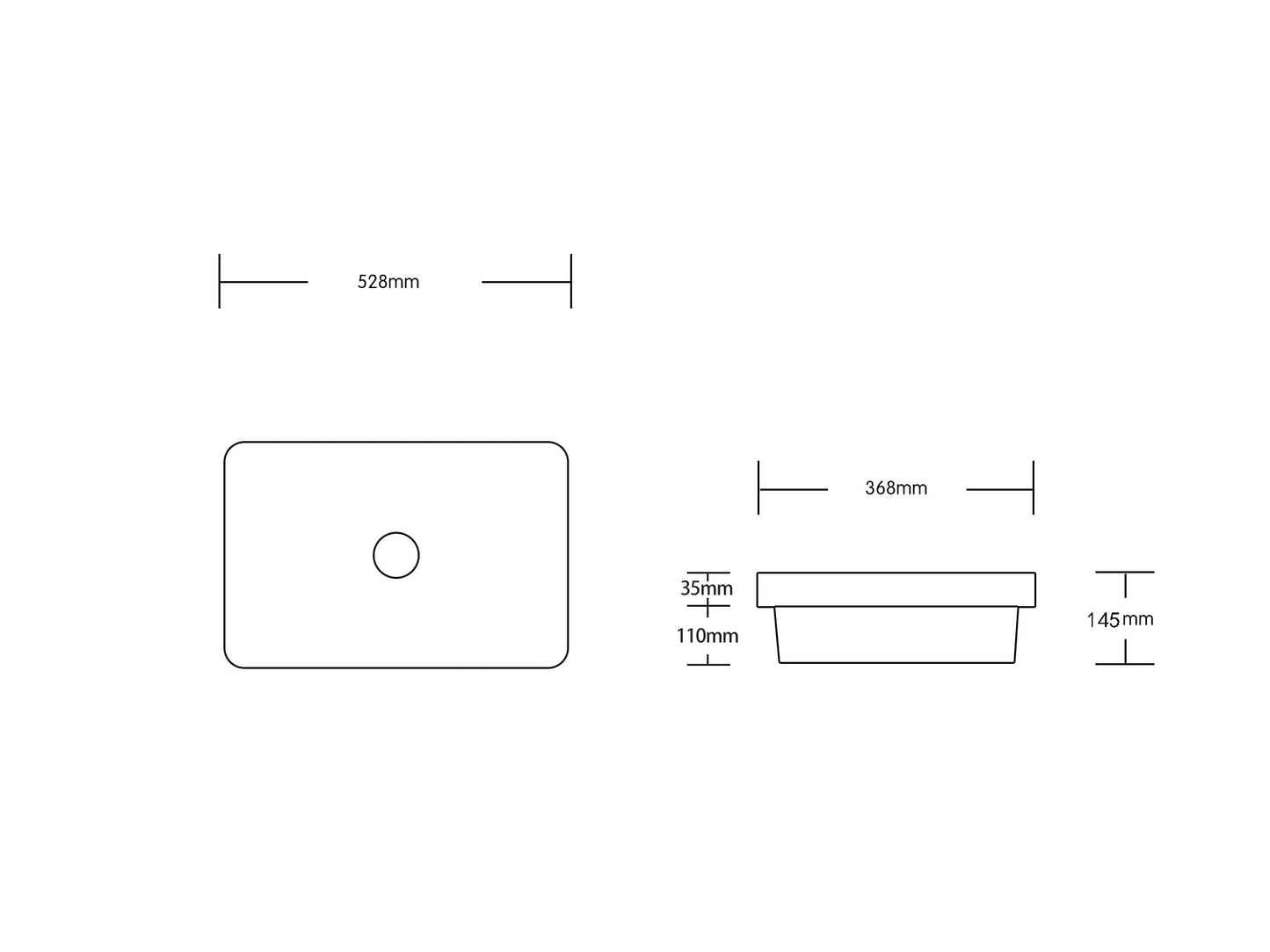 Gloss White 
Above Counter Basin 528*368*140