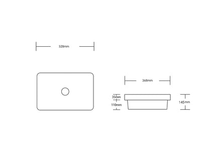 Gloss White 
Above Counter Basin 528*368*140