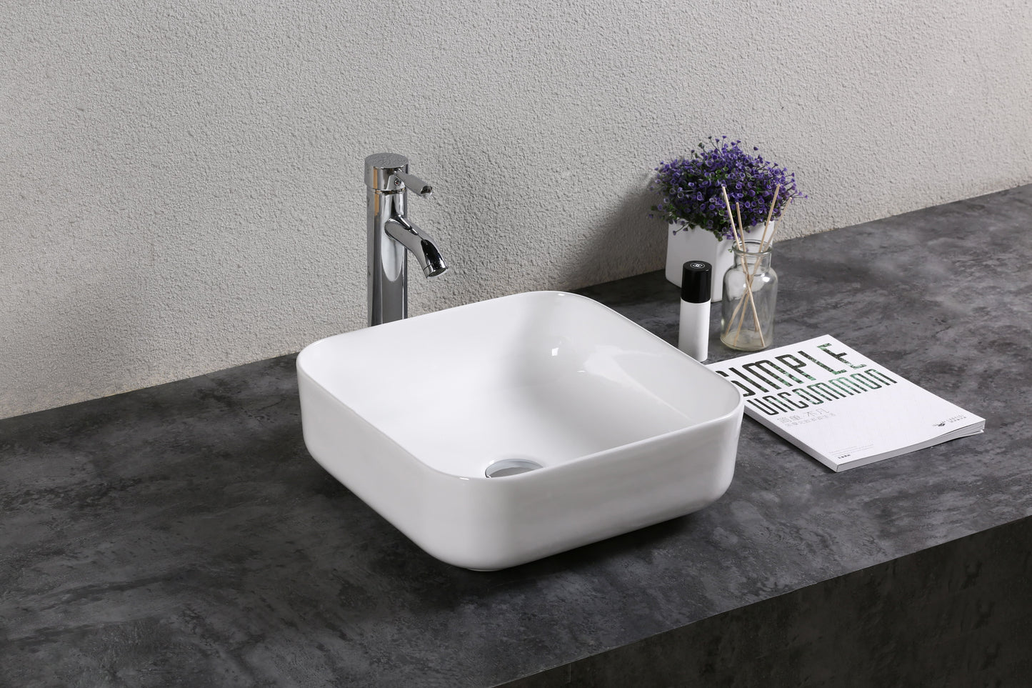 Gloss White
Above Counter Ceramic Basin 385*385*140