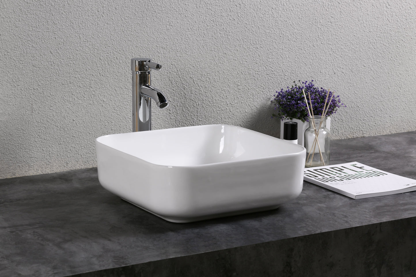 Gloss White
Above Counter Ceramic Basin 385*385*140