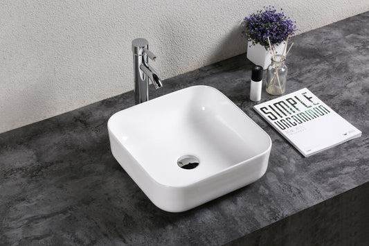 Gloss White
Above Counter Ceramic Basin 385*385*140