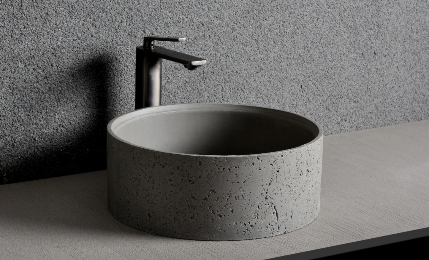 Concrete Basin Matte Grey Concrete 390*390*150