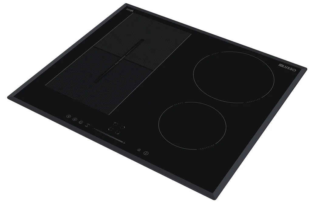 600mm Induction Cooktop - 4 Zones Flexizone - EuroKera Glass Touch Slider Limited stock