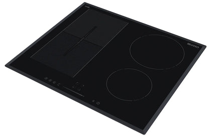 600mm Induction Cooktop - 4 Zones Flexizone - EuroKera Glass Touch Slider Limited stock