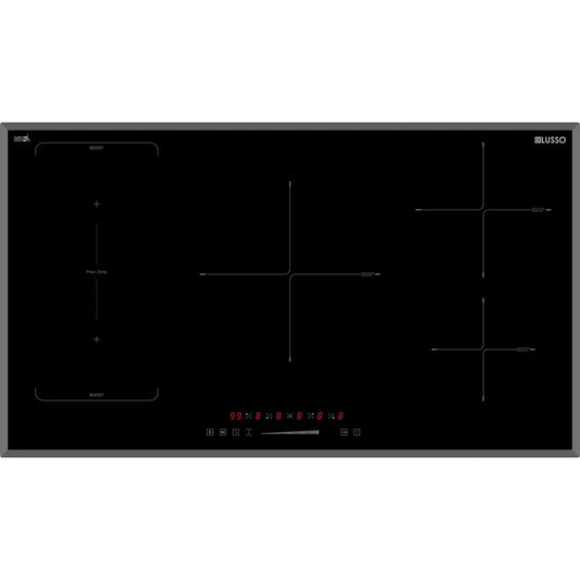 900mm Induction Cooktop - 5 Zones Flexizone - EuroKera Glass Touch Slider