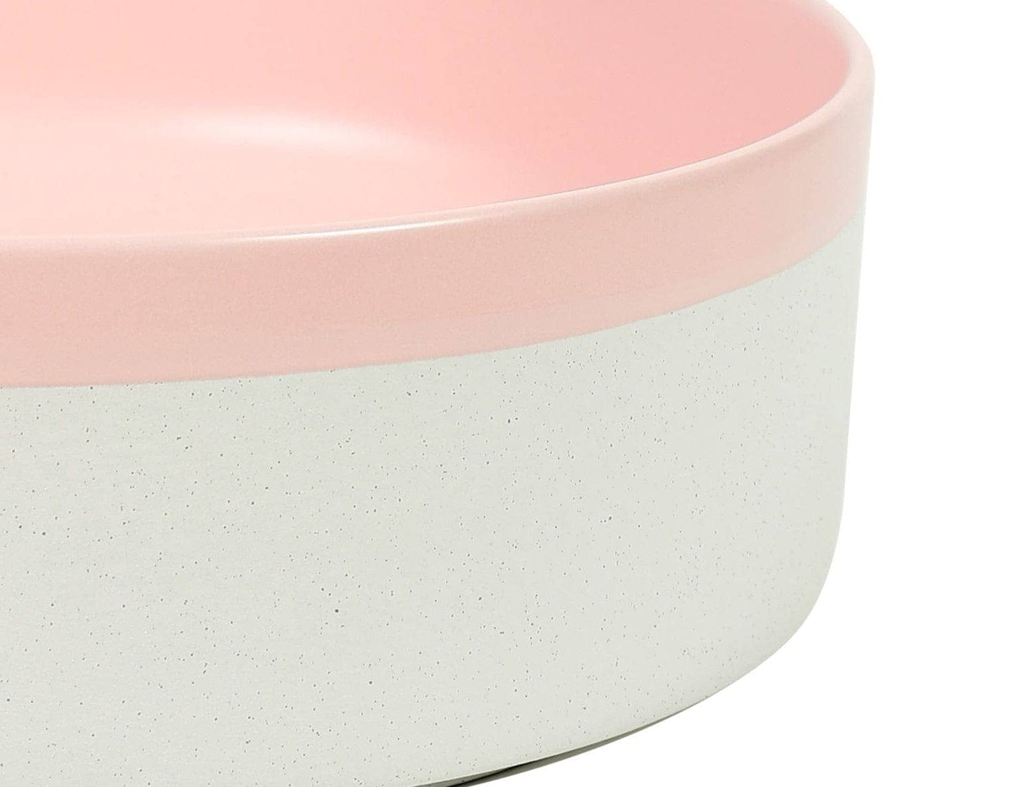 370mm Matte Pink & Matte White Round Ceramic Basin | CP-37-MP