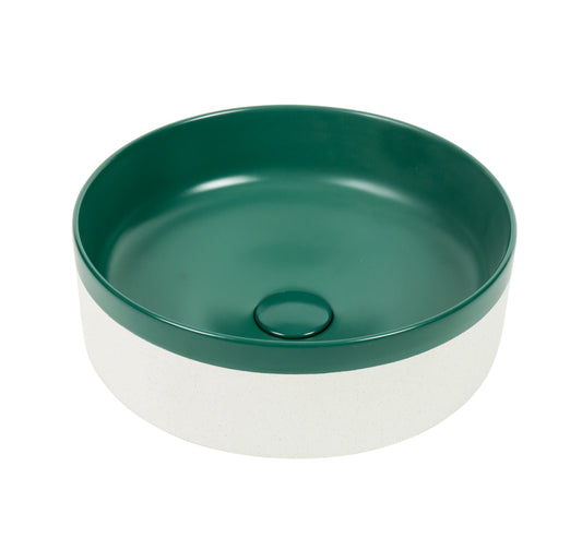 375*375*135mm Color Plus Textured Exterior Finish & Matte Green Interior Finish Above Counter Basin