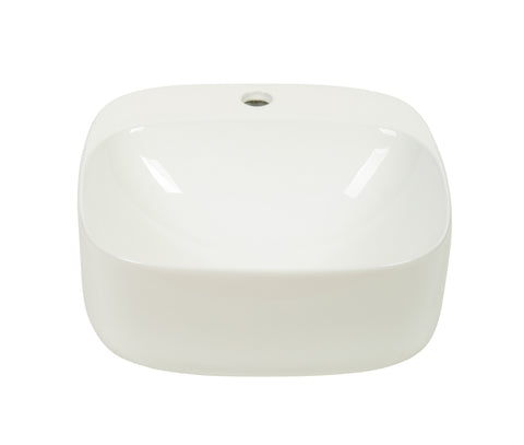 420*420*155mm Gloss White Wall Hung Basin (1 Tap Hole)