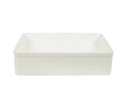 500*340*130mm Gloss White with Fluted Design Above Counter Basin