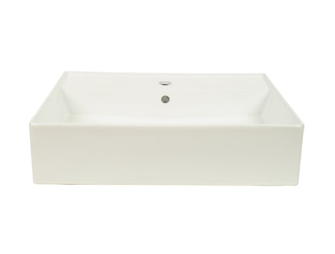 605*420*150mm Gloss White Wall Hung Basin (1 Tap Hole)