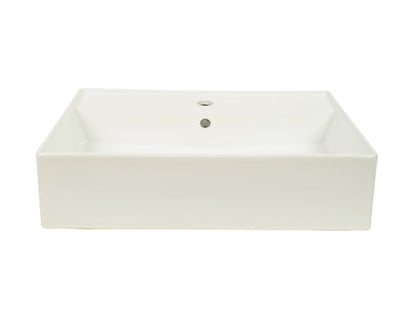 605*420*150mm Gloss White Wall Hung Basin (1 Tap Hole)