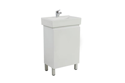 500mm Polar Mini Floor Vanity PVC - Cabinet Only - Gloss White