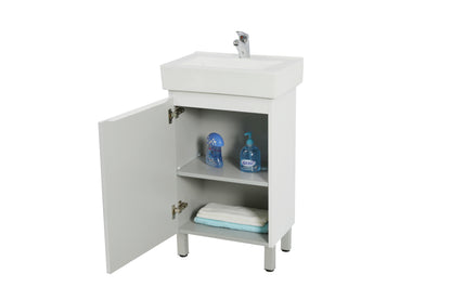 500mm Polar Mini Floor Vanity PVC - Cabinet Only - Gloss White
