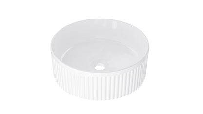 Infinity 365mm Round Above Counter Fluted Basin - Gloss White