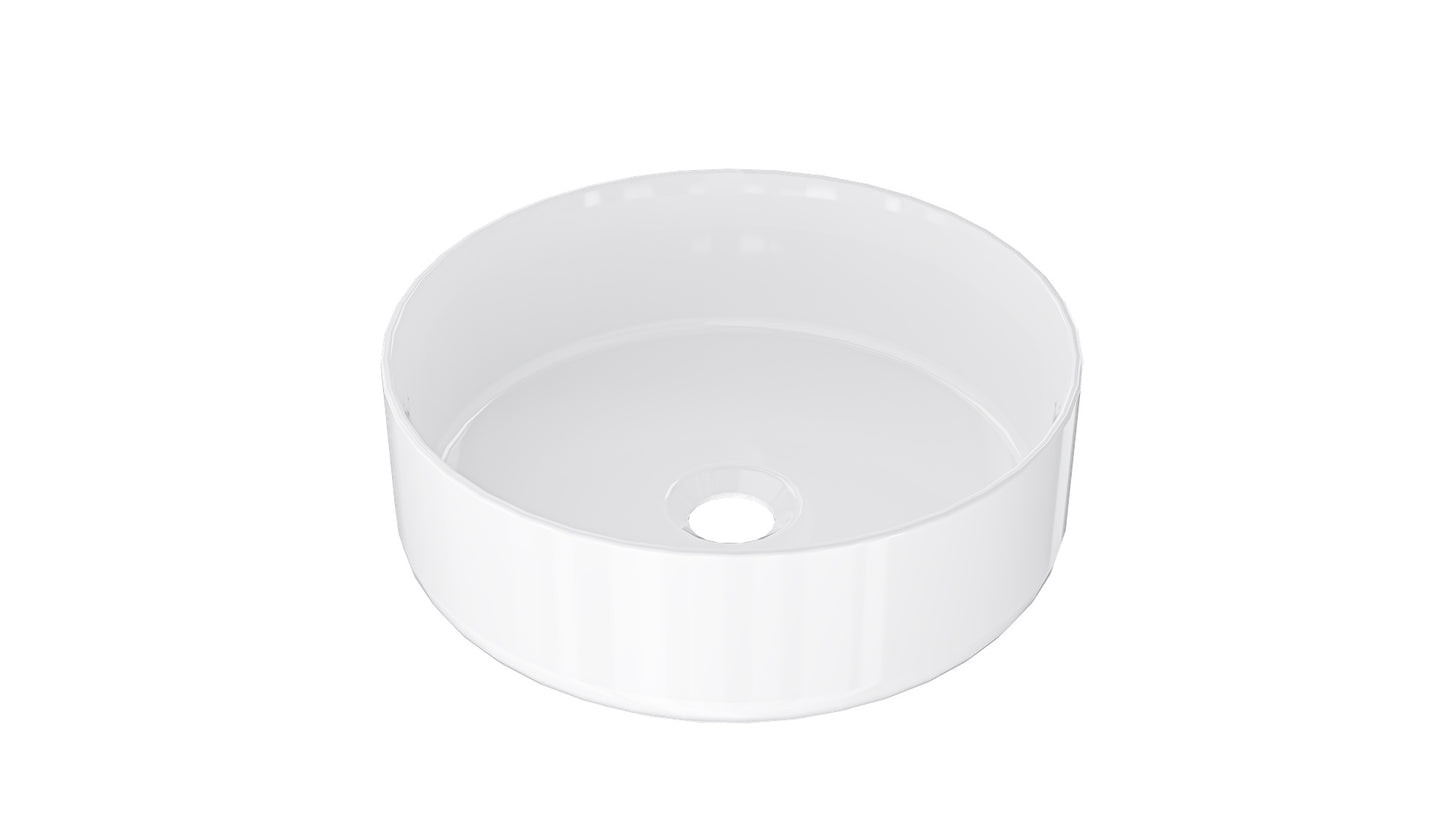 Infinity 365mm Round Above Counter Basin - Gloss White