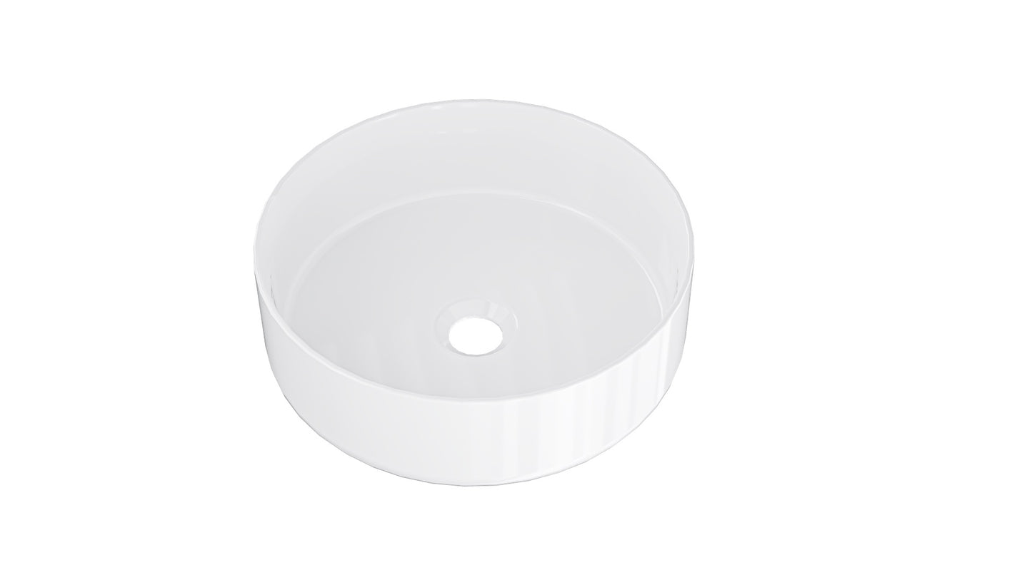 Infinity 365mm Round Above Counter Basin - Gloss White