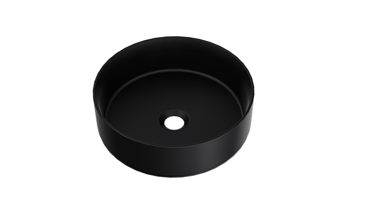 Infinity 365mm Round Above Counter Basin - Matte Black