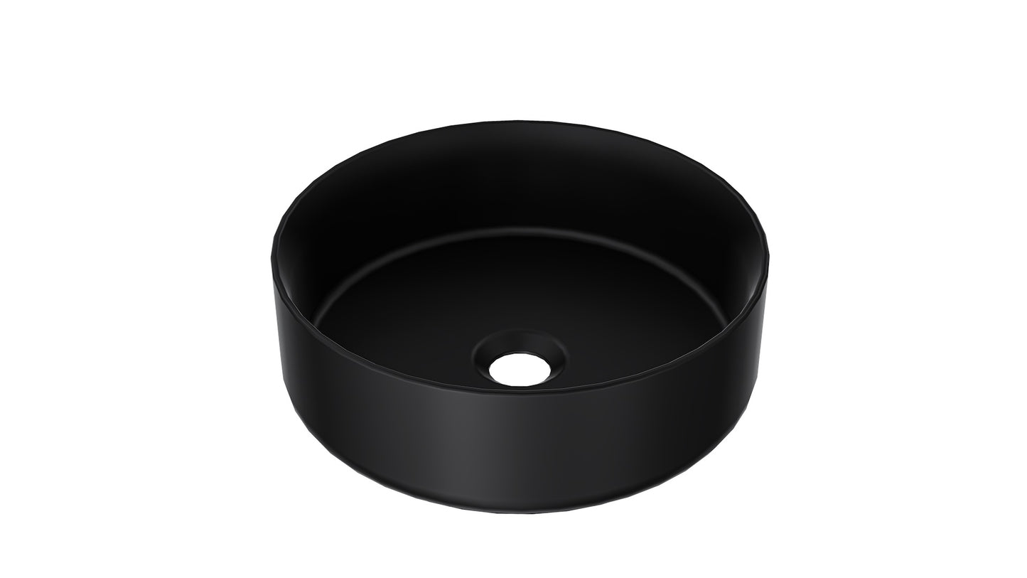 Infinity 365mm Round Above Counter Basin - Matte Black
