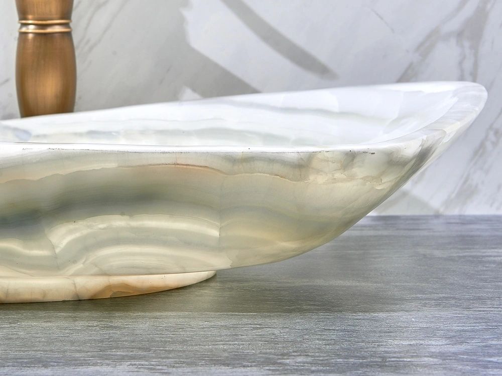 Natural Stone White Onyx Basin 700*390*110