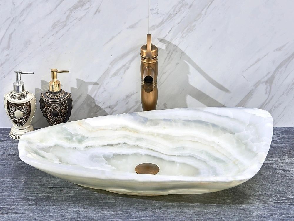 Natural Stone White Onyx Basin 700*390*110