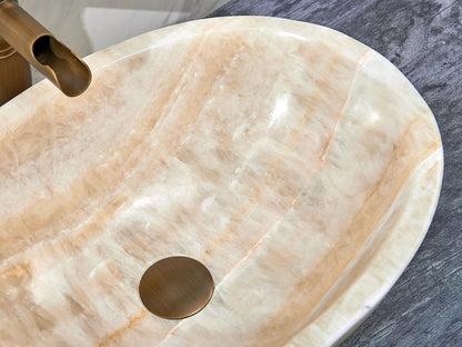Natural Stone Yellow Onyx Basin 480*320*140