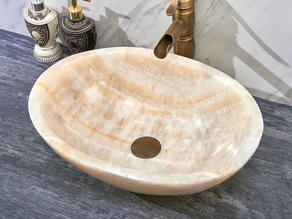 Natural Stone Yellow Onyx Basin 480*320*140