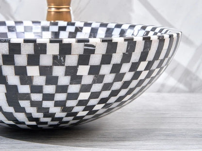 Natural Stone Marble Mosaic Basin 420*420*140