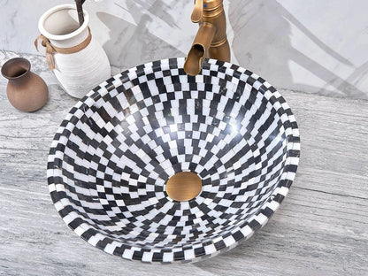 Natural Stone Marble Mosaic Basin 420*420*140