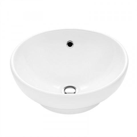 Above Counter Round Gloss White Basin with Overflow 420mm x 420mm