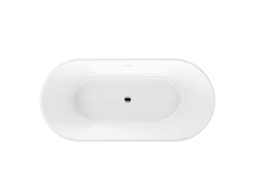 Joseph 1500mm Freestanding Bath with Overflow - Gloss White